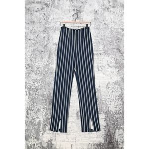 Reformation Blue Striped Split Ankle Pants Size 4
